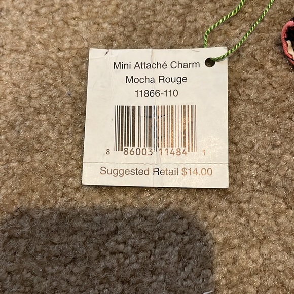 Vera Bradley Mini Attaché Key Chain Mocha Rouge NWT - Picture 3 of 4